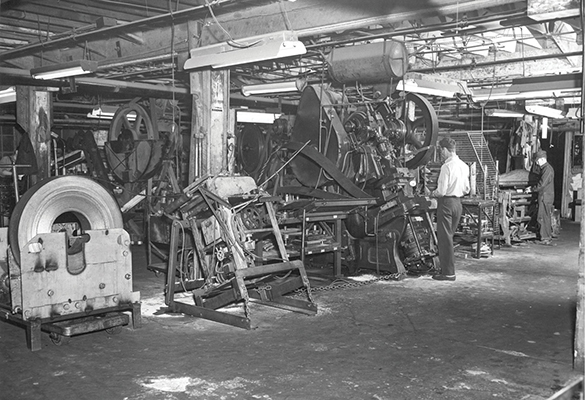 Early facility manufacturing fluorescent fixtures.