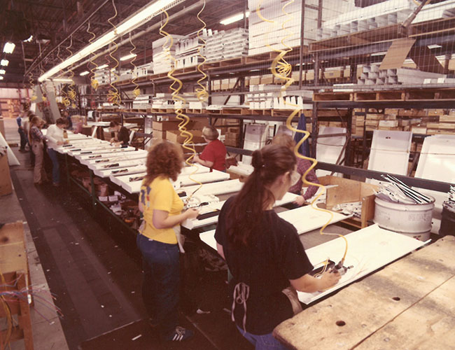 Williams factory floor in the 80s