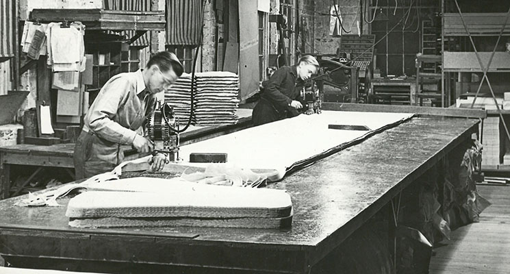 Assembly seat cushions, one of the original H.E. Williams inventions