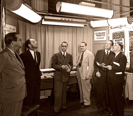 H.E. Williams at Fluorescent Futurama showcasing Williams lighting fixtures