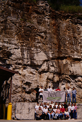 Infinity lighting group photo next to The Underground entrance