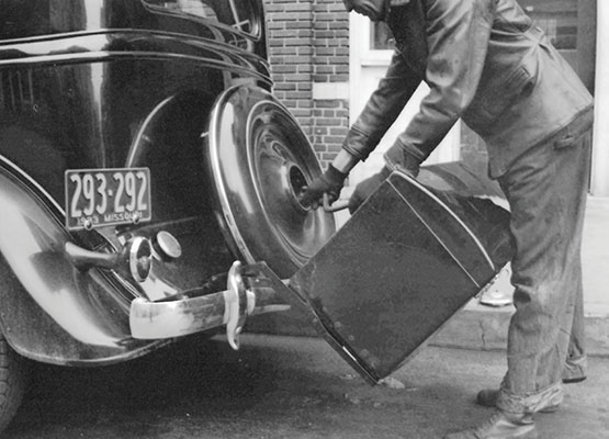 A foldable luggage rack, one of the original H.E. Williams inventions
