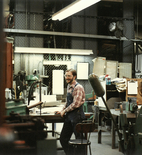 Mark Duncan on the factory floor in the 80s