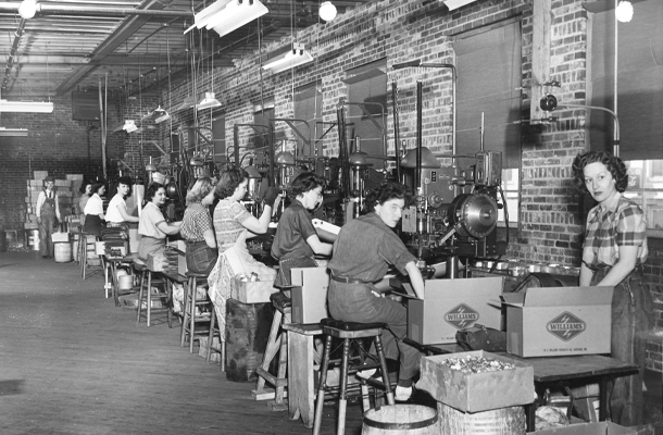Nail crimping and outlet box machinery designed by H.E. and built at Williams.