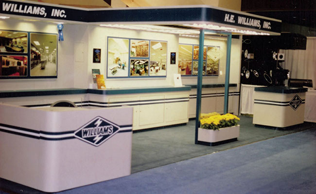 The old Williams tradeshow booth, showcasing our products in the 90s