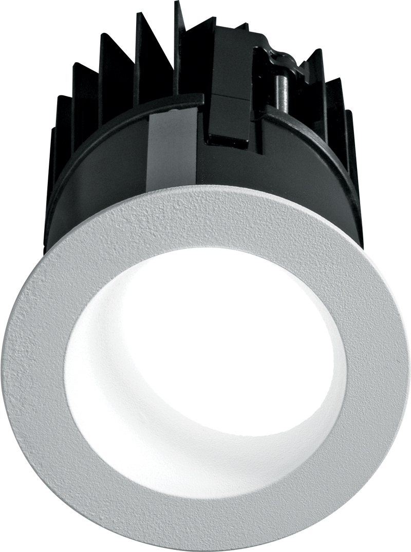 Angled Lens with Wall Wash Distribution and White Trim