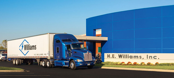 Williams Truck in front of the Williams building